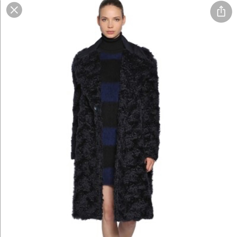 SportMax mohair shearing navy coat size M - Picture 1 of 8